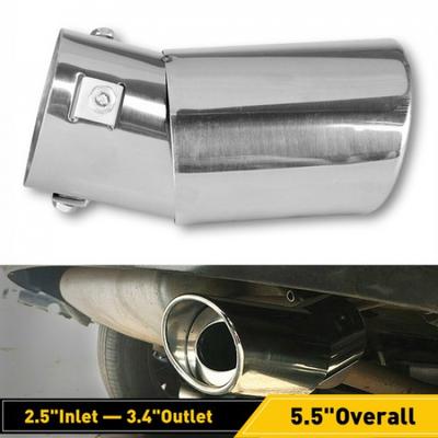 Car Exhaust Pipe Tip Tail Throat Muffler Stainless Steel Round Accessories EOA