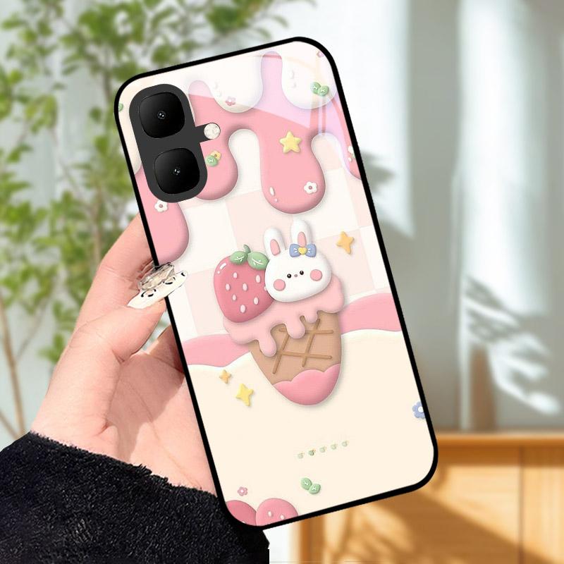 For Infinix Smart 10 X6725 Case Tempered Glass Shockproof Back Cover Phone Cases For Tecno Pop 10 Camera Protective Shell Fundas