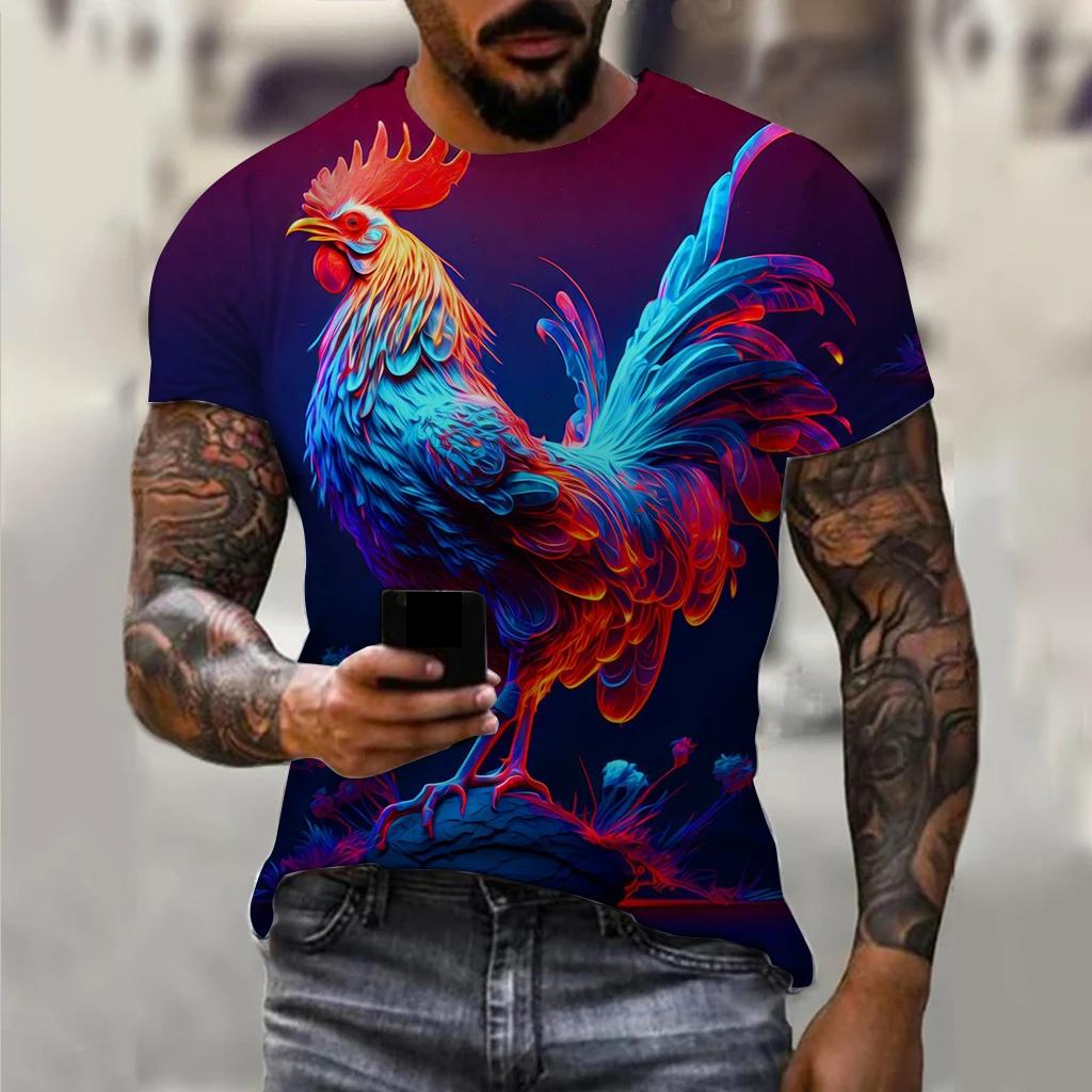 Tricou bărbați pentru bărbați Tricouri grafice cu cocoș cu animale imprimate 3D Topuri supradimensionate Tricouri cu mâneci scurte de stradă Îmbrăcăminte bărbătească de vară