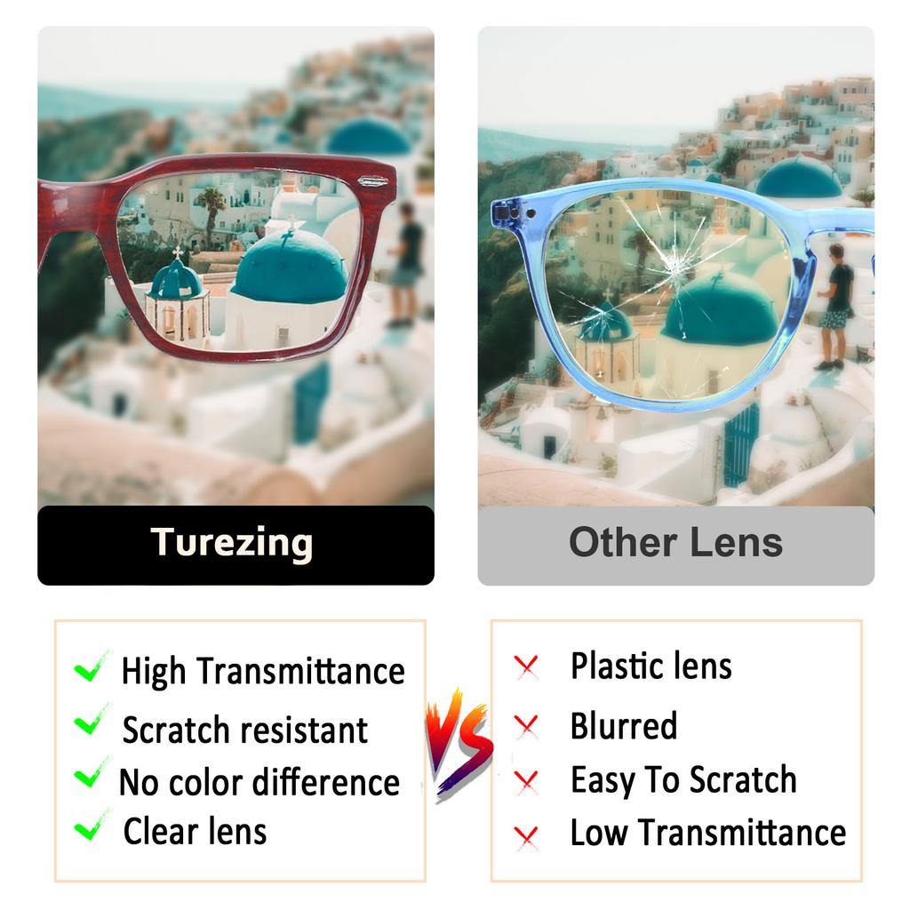 TUREZING Reading Glasses For Women Men HD Lenses Rectangular Metal Hinge Prescription Eyewear High Quality