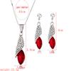 Women Fashion Diamond Drops Necklace + Earrings Set Delicate Wear Decoration