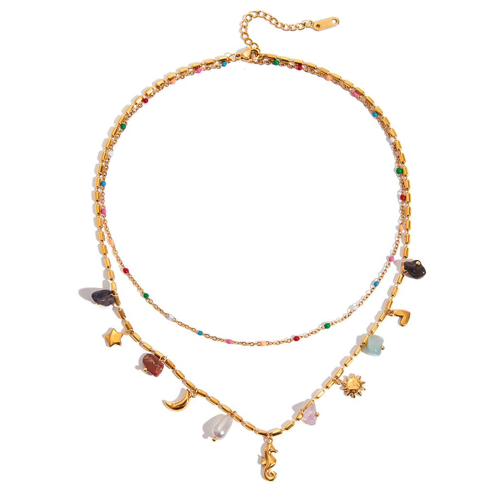 Titanium Steel Pearl Necklace - Luxurious and High-end Collar Chain - Titanium Steel Jewelry for Women