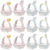 12pcs Easter Candy Baskets Rabbit Design Gift Baskets Bunny Paper Handheld Basket