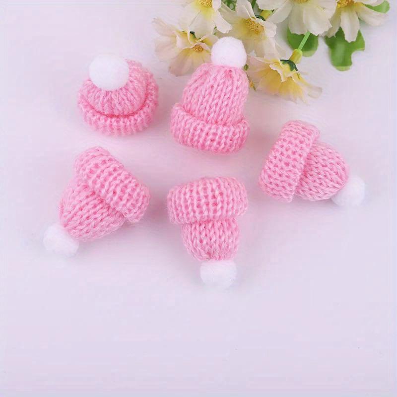 20pcs Mini Knitting Hats Christmas Mini Knitting Doll Hats Mini Wool Hat for Christmas Ornaments DIY Sewing Crafts Materials