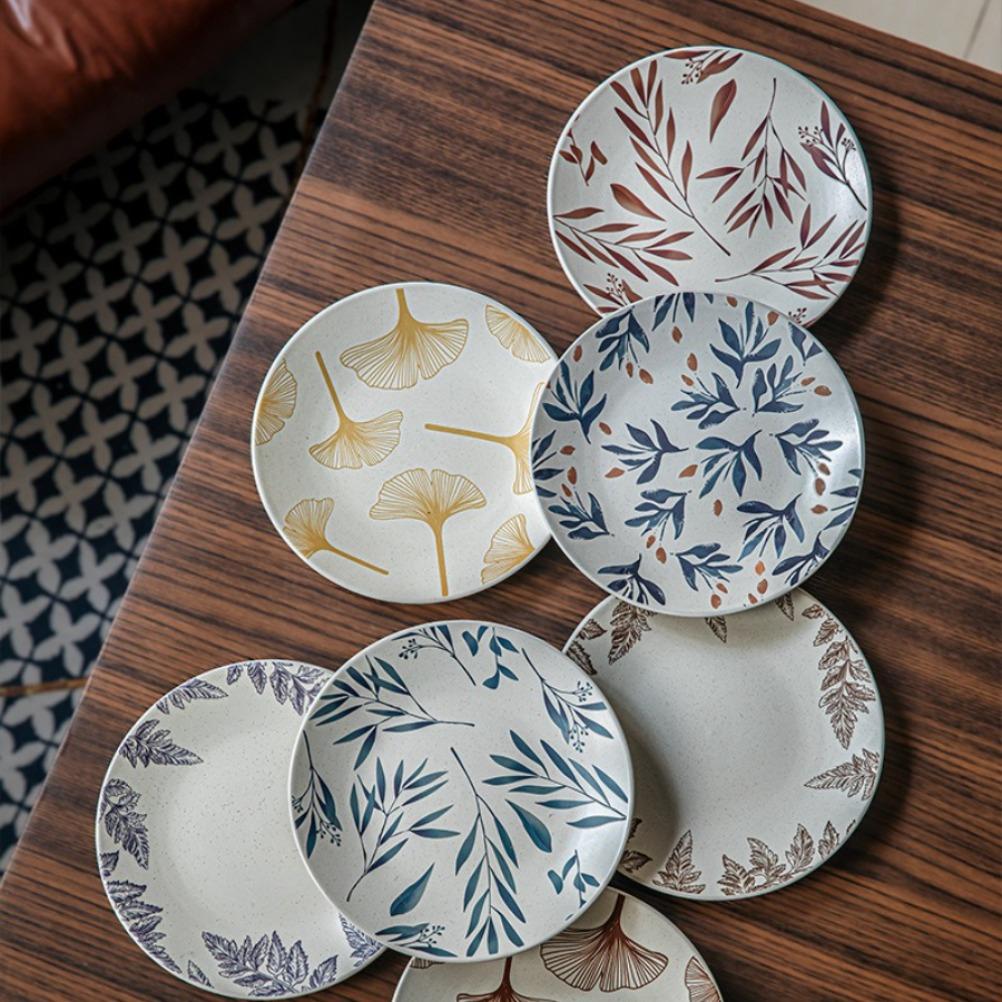 7-inch Vintage Style Salad Plate Ceremonial Ceramic Dishes Home Restaurant Dessert Plate Kitchen Plate Home Decoration Gift