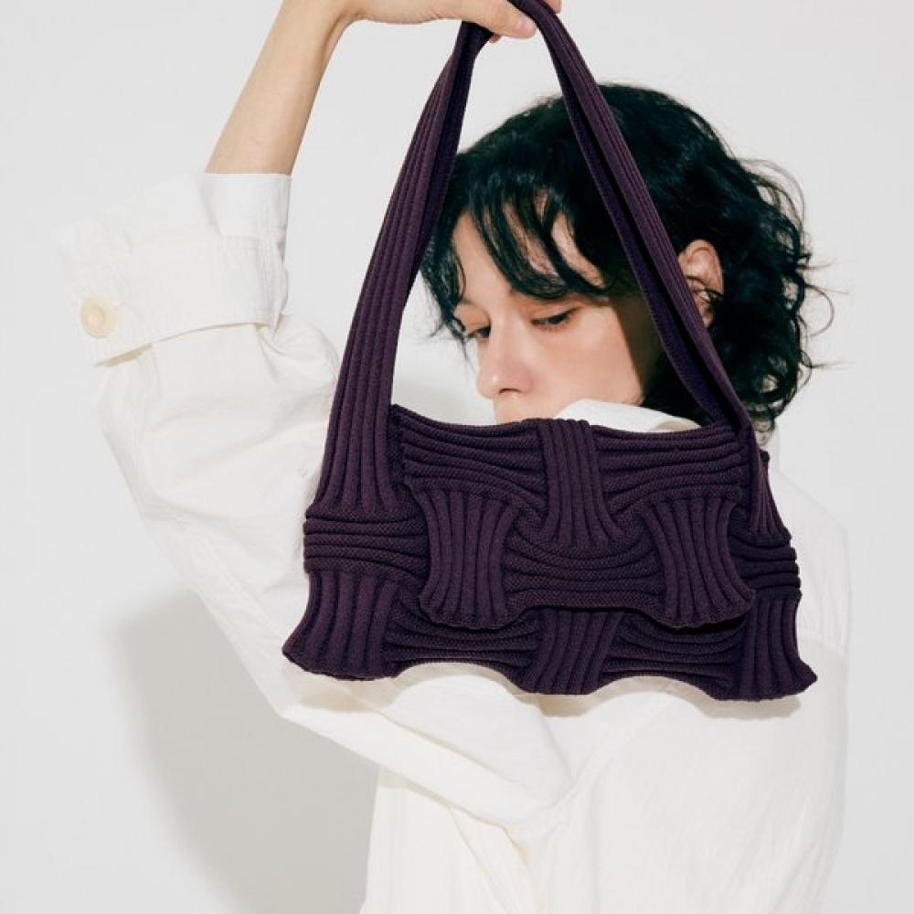 Pleatsmama Bow Flap Bag Deep Purple