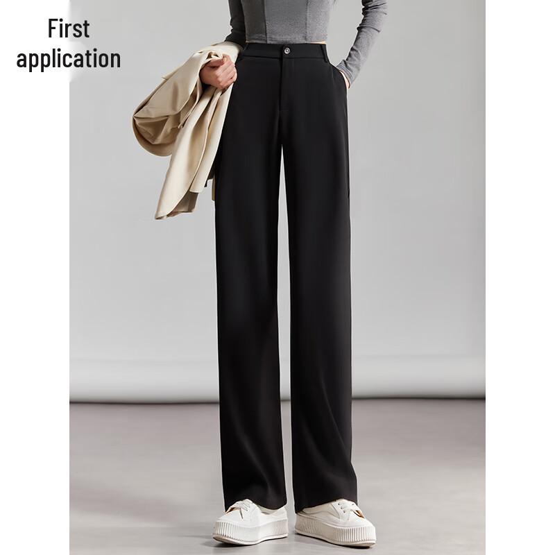 Chushen Women's High-Waist Wide-Leg Suit Pants