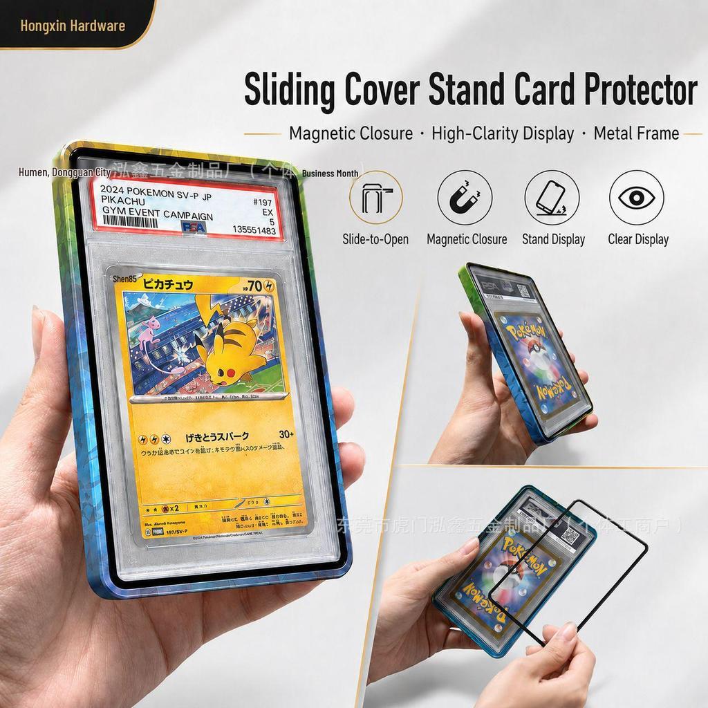 Pokemon Card Magnetic Protective Case with Full Wrap for PSA-Graded Cards