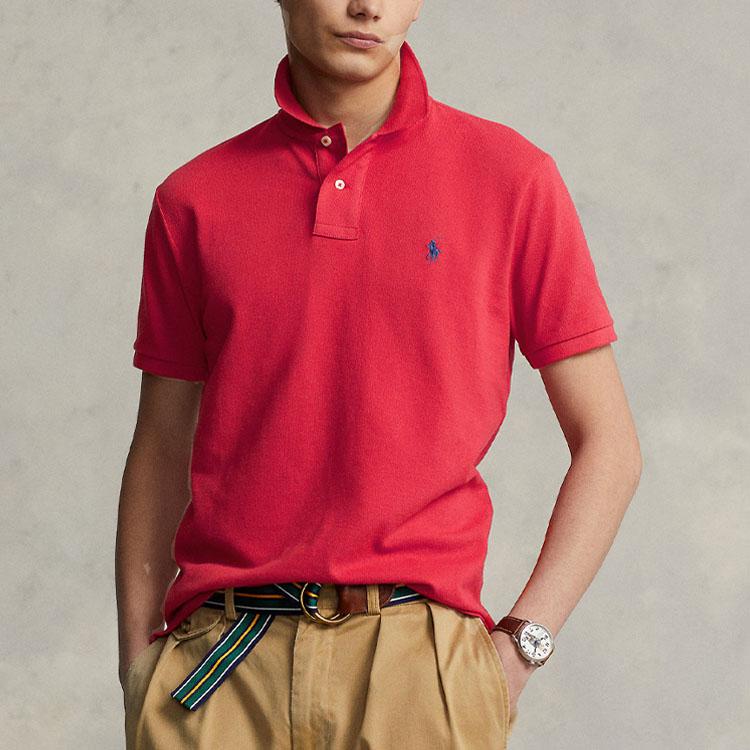 Polo Ralph Lauren Ss23 Solid Color Logo Embroidered Half Button Short Sleeve Polo Shirt Men Polo Shirts 710794275-031