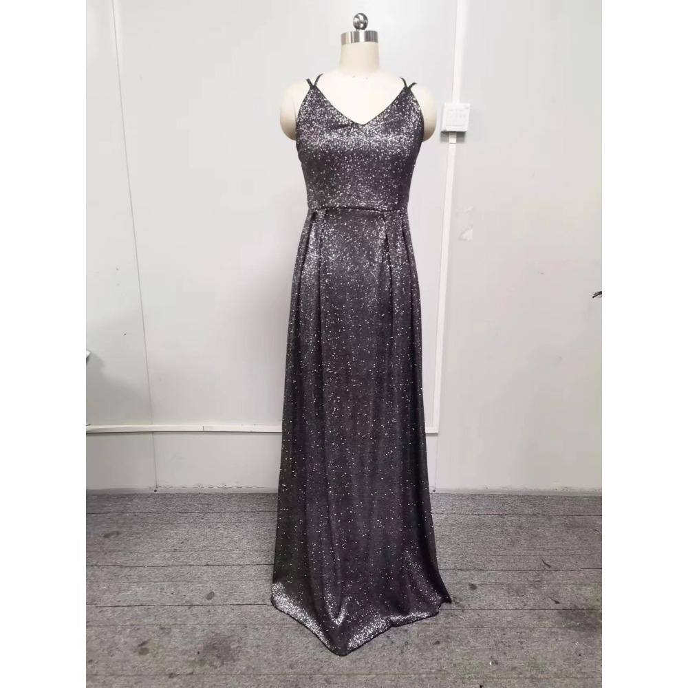 New Tube Top Shiny Long Swinging A-shaped Thin Evening Dress