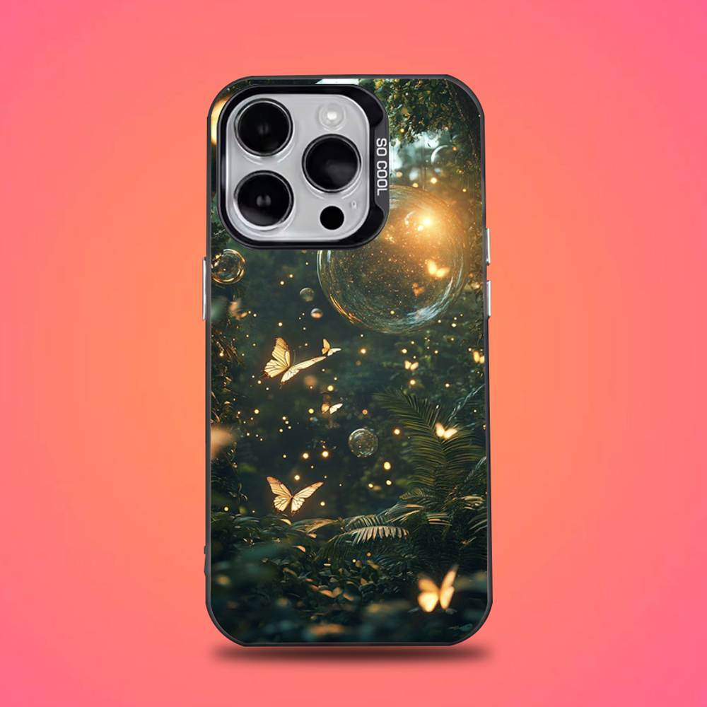 Glow In The Dark Butterfly Phone Case For iPhone 16,15,14,13,12,11,Mini,Pro,E,SE4,XS,MAX Black Candy Matte Cover