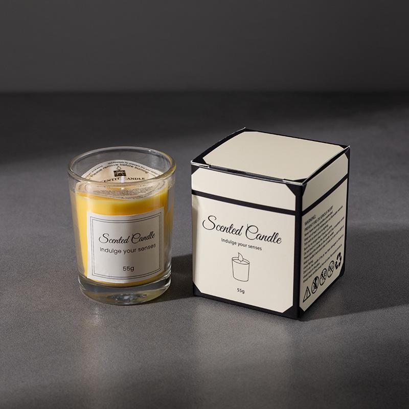 Colorful Soy Wax Aromatherapy Candle with Long-Lasting Fragrance in Transparent Cup for Bedroom and Home Use