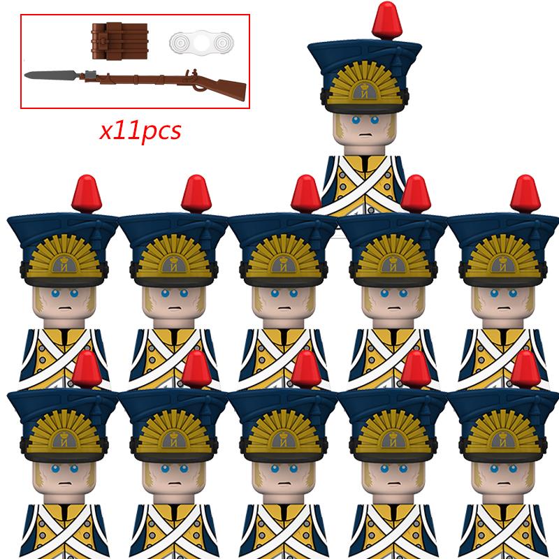 

11 шт. MOC Вторая мировая война Военные Наполеоновские войны Строительные блоки Оружие Солдат армии Нидерландов Средневековый меч Пушка Аксессуары Детский подарок