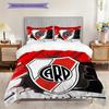 River Plate Logo Pattern Bedding Quilt Set Quilt Cover Pillowcase Home Decoration Birthday Gift (1 * Duvet Cover + 2 * Pillowcase, Without Core)