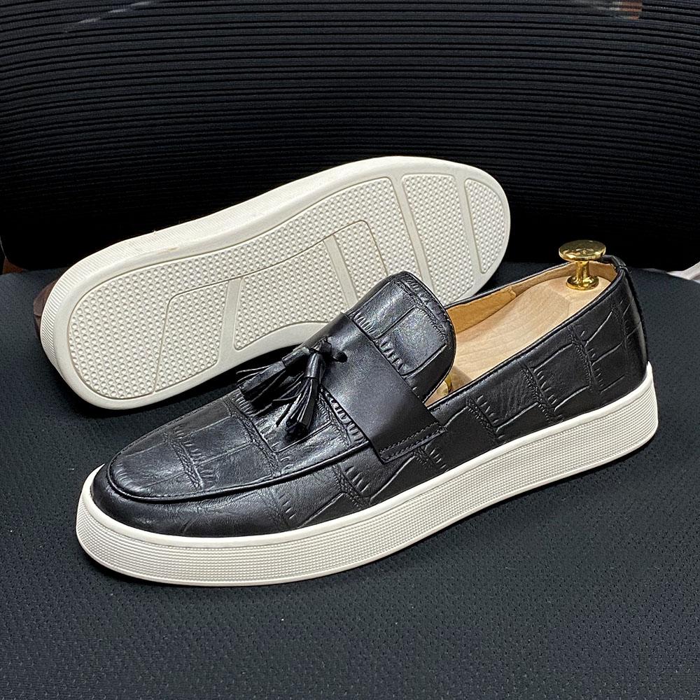 Fashion Big Size 38 to 50 Tassel Loafer Men Casual Shoes Cow Genuine Leather Slip-On Soft Sole Daily Party Shoe Sneakers Wedding Shoes