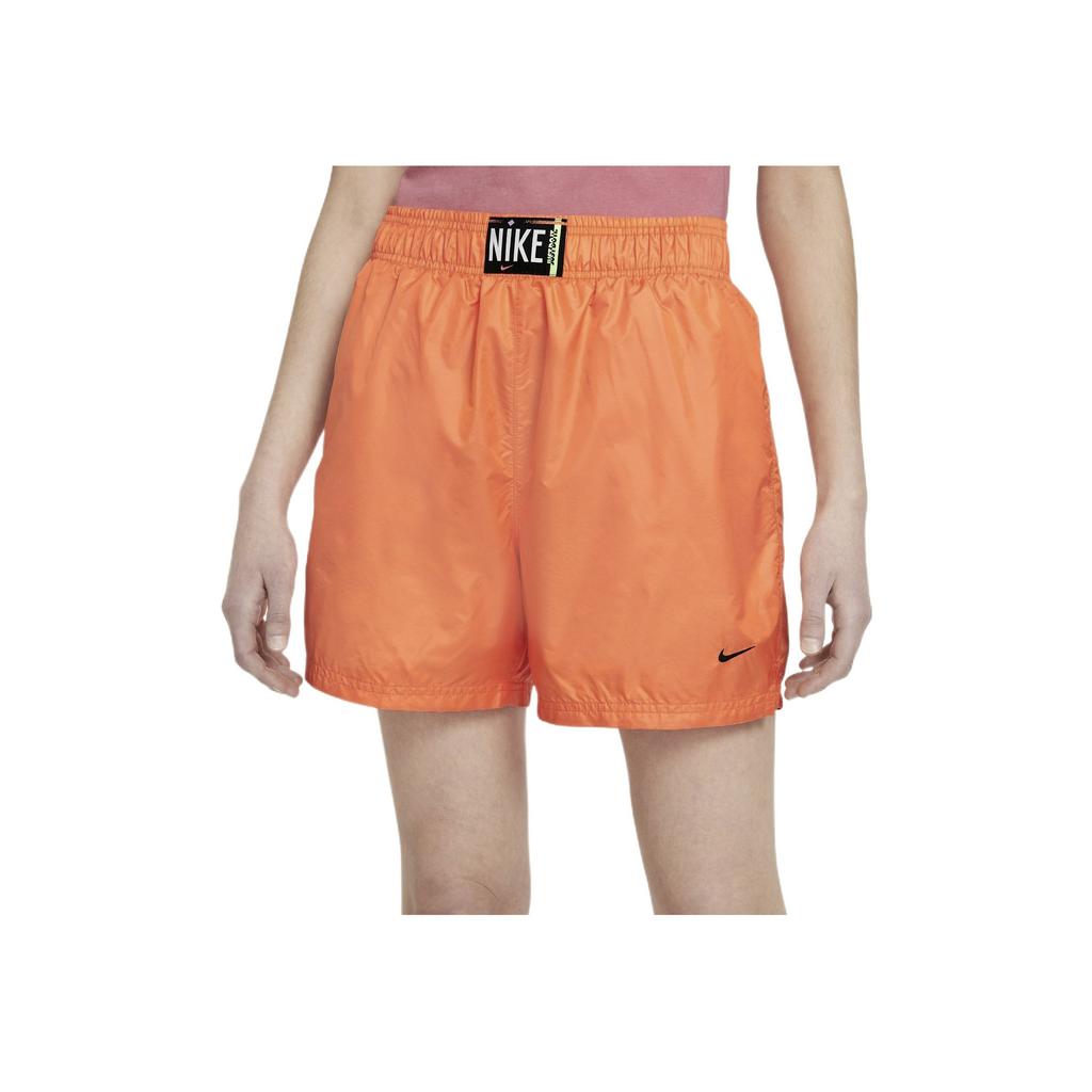 Nike Logo Embroidered Pocket Elastic Waist Straight Leg Sports Shorts Women shorts Orange DA6167-858