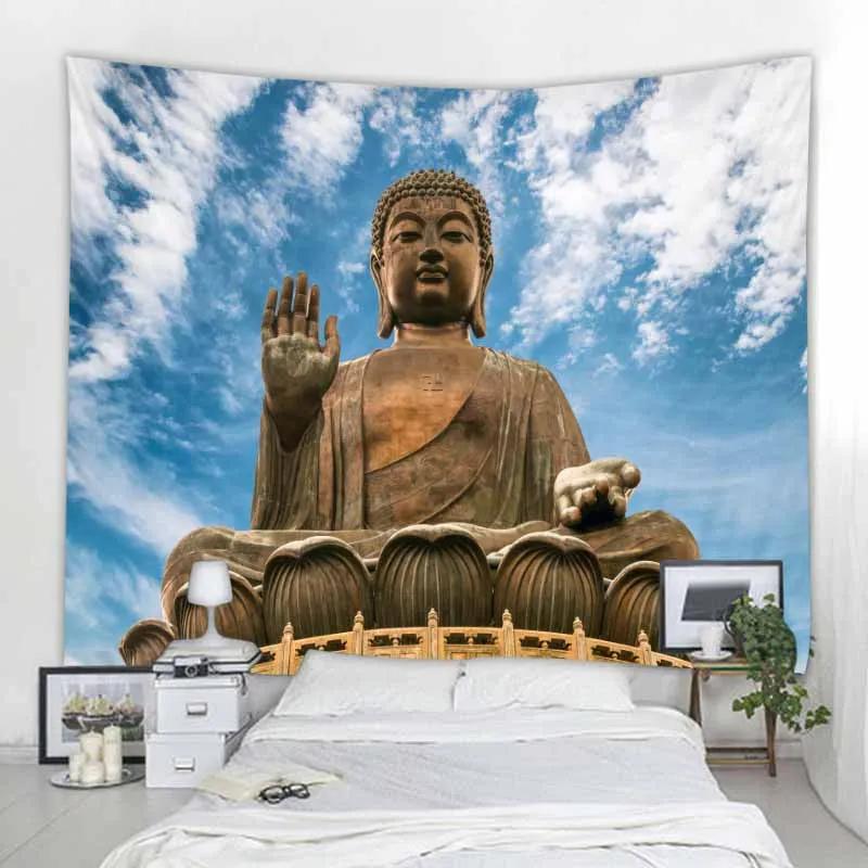 Indian Buddha Art Tapestry Wall Hanging Meditation Mandala Room Wall Decor Boho Home Aesthetics Home Decor Background Fabric