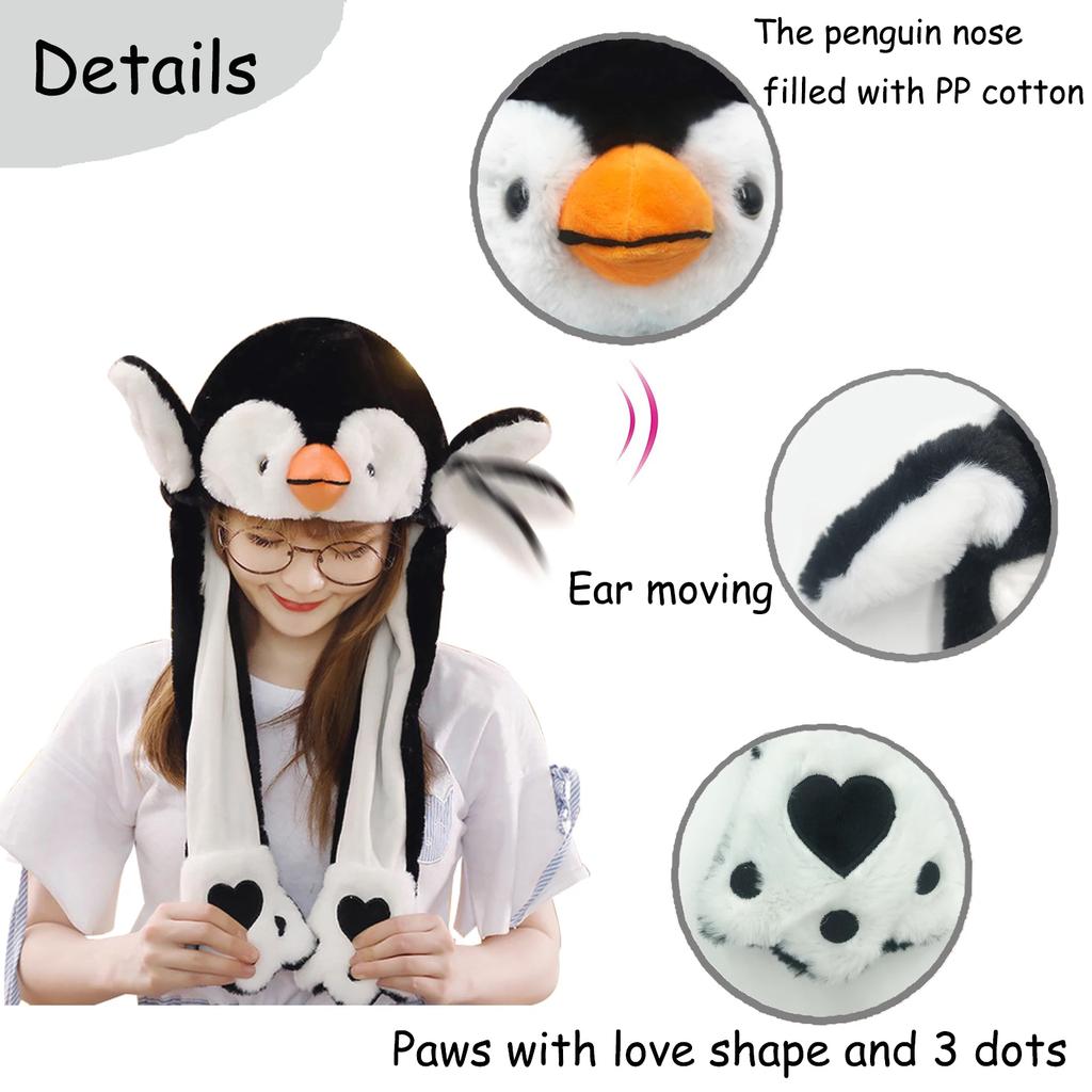 Cute Caps Plush Embroidery Women Hat Gift For Kids Children Girls Boy Wrap Warm Dancing Rabbit Ear Hat