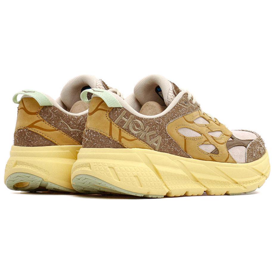 HOKA Clifton L Suede Elite Terrain System - Oat Milk Pollen Męskie Sneakersy Brązowe 1150910-OLL