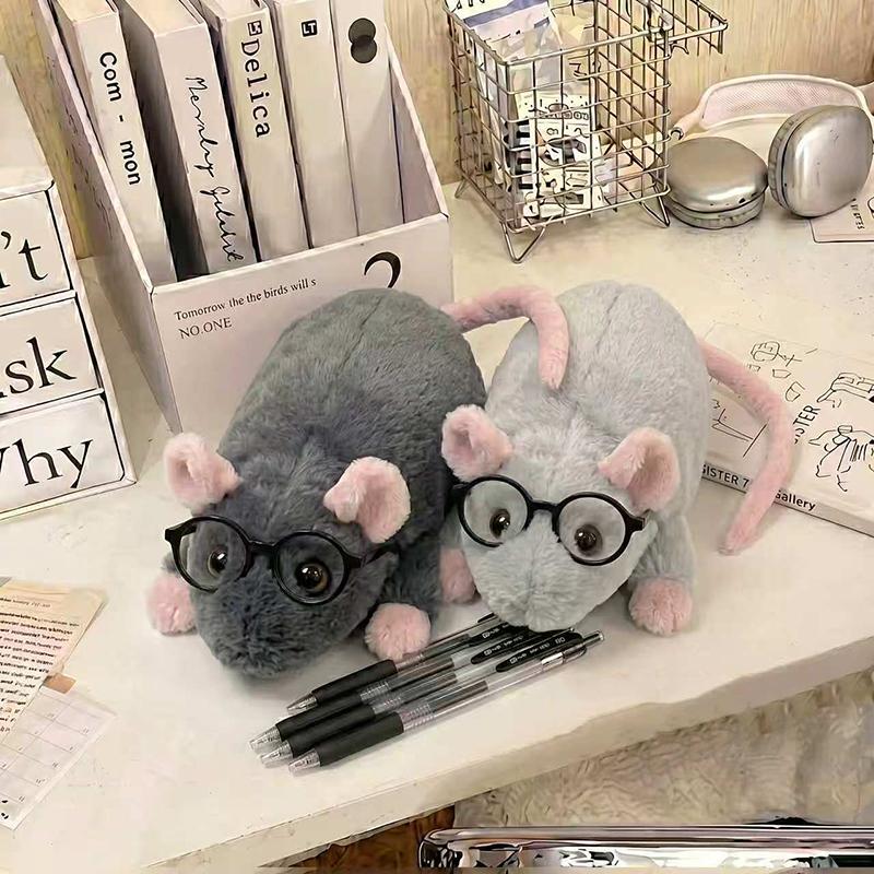 Cartoon Animals Plush Pencil Case Soft And Cute Creative For Girls Niche Student Stationery Desktop Pencil Storage Bag