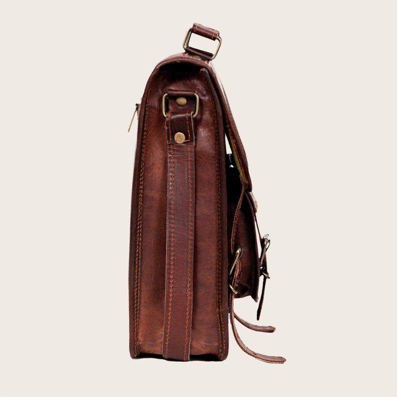 Leather Messenger Bag Men Women Shoulder Bag Cross Body College Bag for Women & Men Satchel Purse Compatible with iPad and Tablet Gift Bag