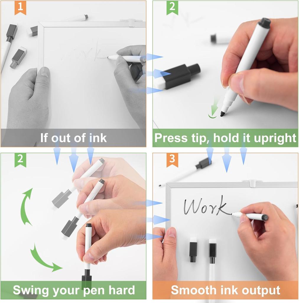50-200 Pcs Black Magnetic Dry Erase Markers with Eraser Cap, White Board Mini Dry erase Markers Bulk, for Office School Supplies