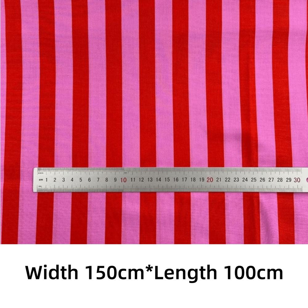 150*100cm Tkanina w Paski Pionowe Bawełna Wielokolorowa Materiał do Szycia Ubrań Sukienka Obrus Poduszka Tkanina Krawiecka