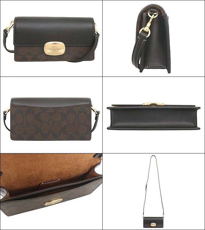 Bag FCP044 CP044 Brown X Black Eliza Signature PVC Leather Small Flap Crossbody [Coach] (Shoulder Bag) Women's [Outlet Item] [Brand] [Item]