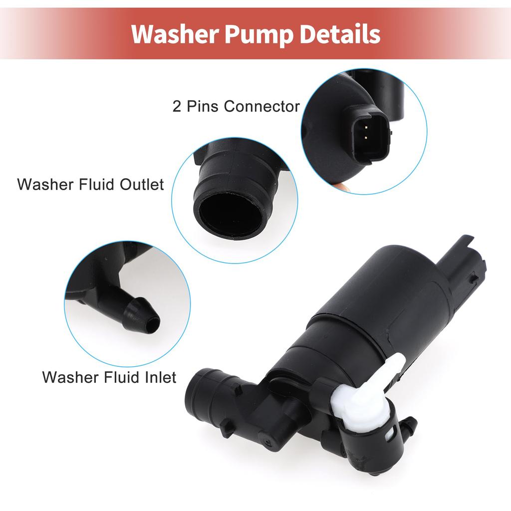 ACROPIX Window Washer Pump W/Grommets Window Washer Fluid Pump Compatible with Renault Megane Espace