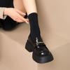 heightened platform British style small leather shoes women's 2025 new spring and autumn single shoes Japanese one-pedal platform loafers