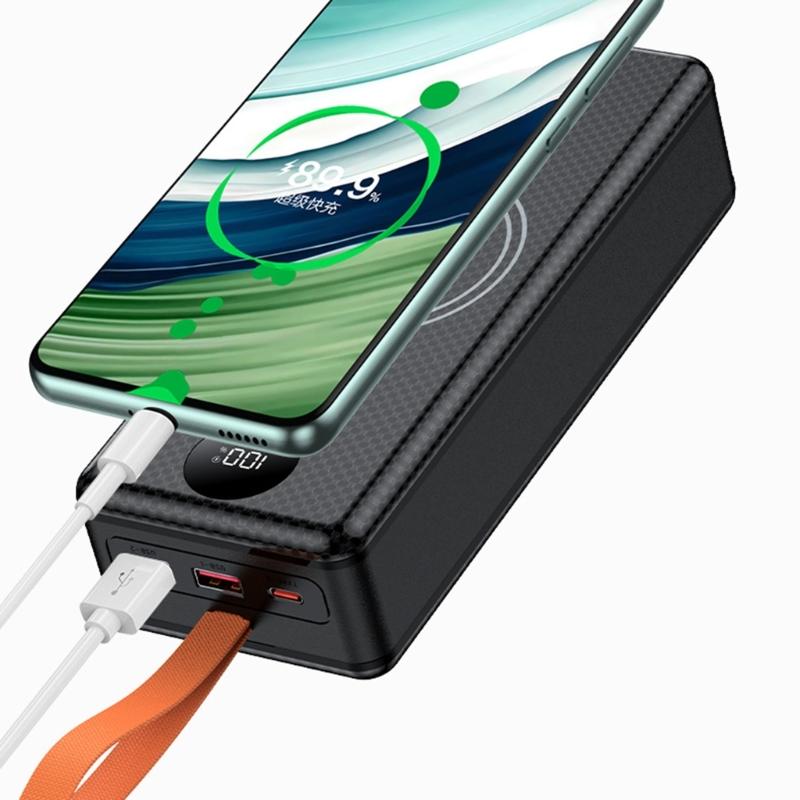 LED Camping Light Integrated Battery Box for 16 Slots 21700 Batteries DIY Charging Case with Multi Function