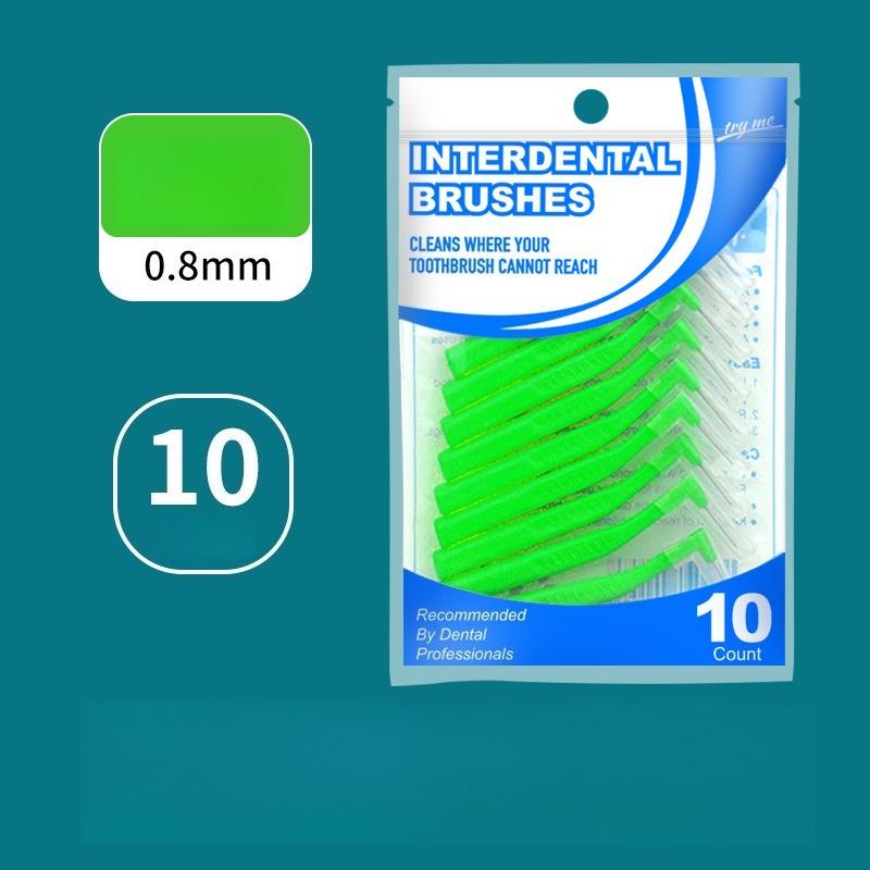 L-Shaped Interdental Brushes 10 Pack Portable Dental Cleaning Soft Bristles for Teeth Gaps Oral Care