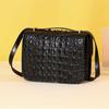 Mała kwadratowa torebka na ramię z łańcuszkiem, w stylu krokodyla, dla kobiet