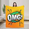 American POP Art Flannel Fleece Blanket BANG WOW POP OMG Warm Lightweight Cozy Anti-Pilling Fuzzy Blankets for Couch Bed Sofa