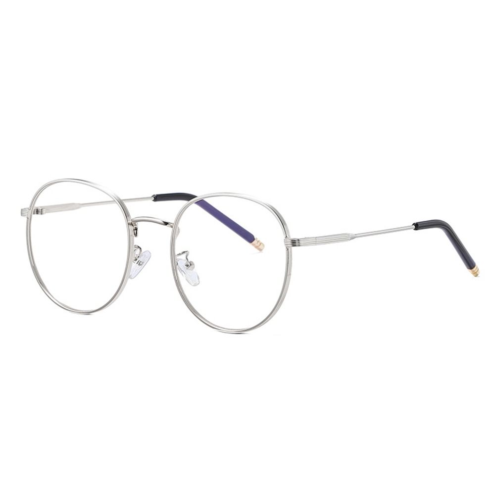 Ochelari de epocă, clasici, anti-lușă albastră, cadru metalic oval, designer de marcă, rame optice rotunde din metal, ochelari pentru computer