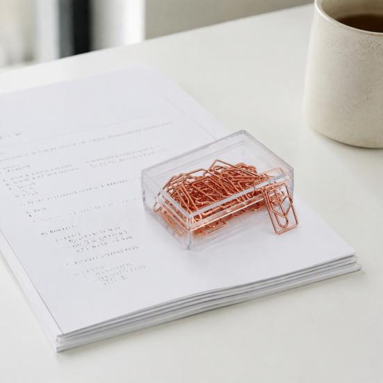 Decorative Metal Clips 10PCS Rose Gold Paper Clips, Cartoon Shape Stationery Gifts for Office Workers Bookmarks, Creative Documents Organizers