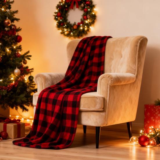 Christmas Flannel Blanket Snowflake Throw Blanket Warm Plush Blanket Cabin Throw for Couch Sofa Bed Office
