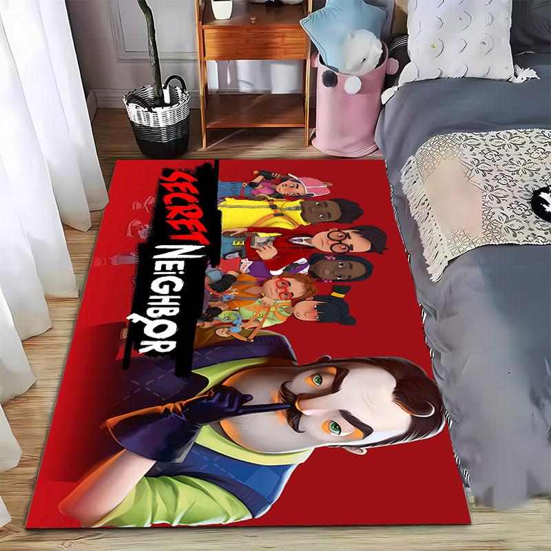 Secret Neighbor Cartoon Carpet suitable as a non-slip mat for the living room or bedroom sofa