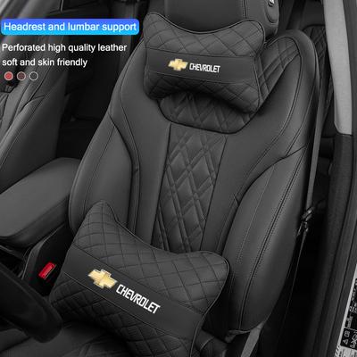 Keychain Leather Car Seat Headrest Lumbar Support Pillow Comfort Auto Interior For Cruze Captiva Spark Z71 Beat Volt
