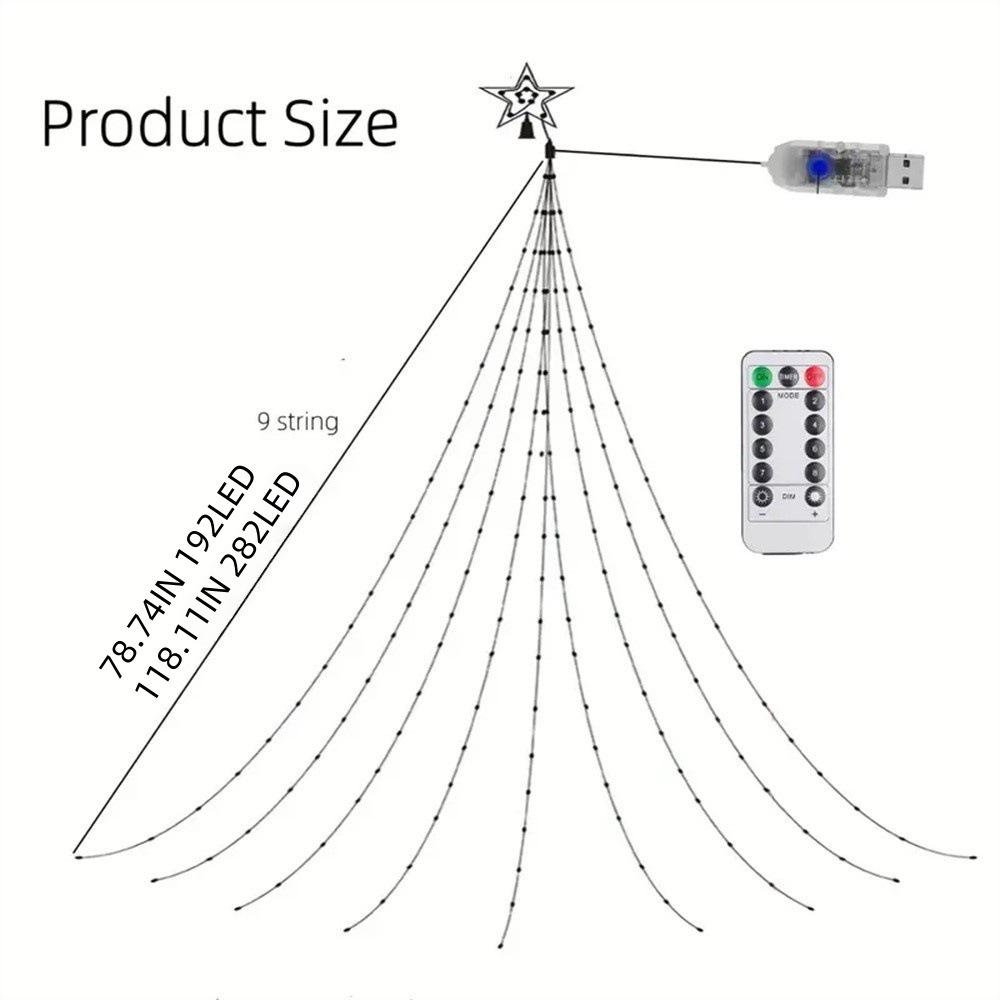 Fließende Wasserfall LED Lichterkette - USB-betrieben, Kupferdraht, Mehrfarbig, Weihnachtsdekoration
