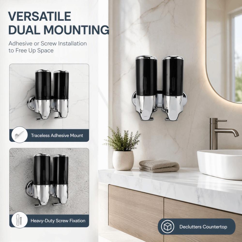 1000ml Capacity Shampoo Conditioner Dispenser Liquid Soap Dispenser  Bathroom Shower Area Kitchen