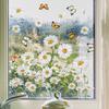 Spring Summer Flowers Window Clings Butterfly Wildflowers Window Decal Double-Side Floral Static