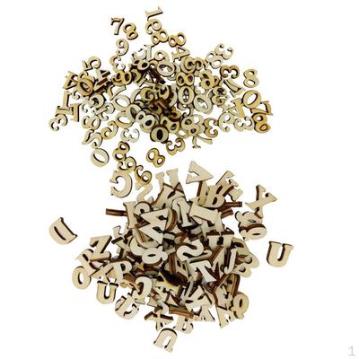 400 Pieces Mixed 26 English Alphabet Wooden Letters 0-9 Numbers Craft for Home Decoration Wedding