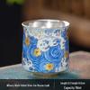 Chaxun Starry Night Enamel Silver Ceramic Kung Fu Teacup