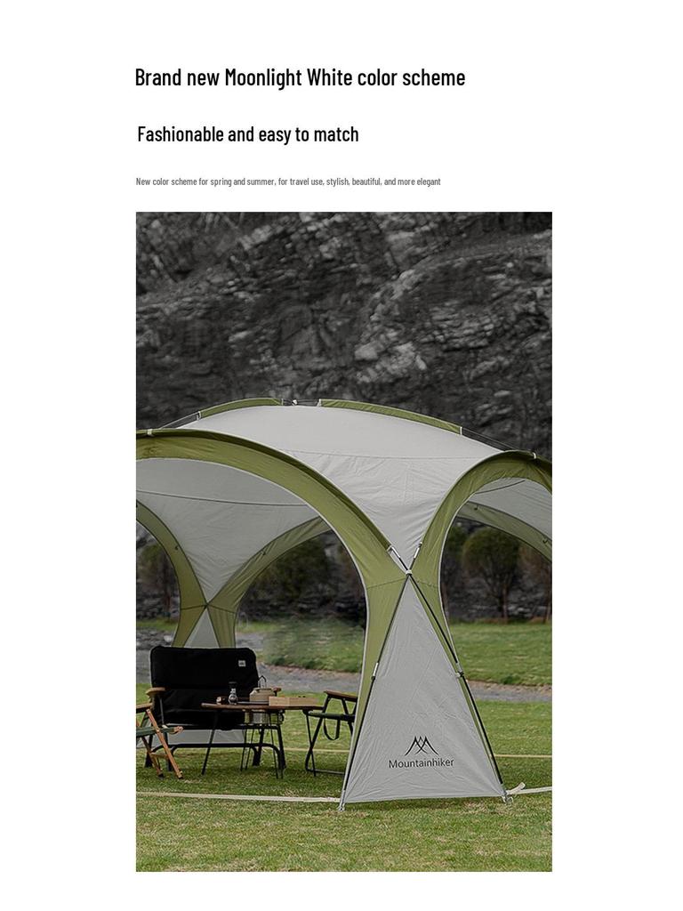 Namiot Kopułowy Górski: Duży namiot kempingowy zewnętrzny z osłoną przeciwsłoneczną i moskitierą na wycieczki samochodowe