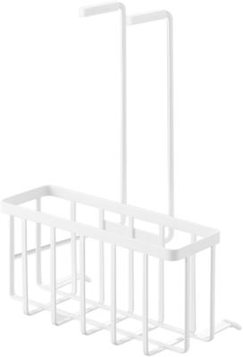 Yamazaki Tower Faucet Storage X X Detergent Bottle Small Item Storage with 10310 Rack, White, W20.3 D10.6 H28cm, Sponge, Rack, Hooks,
