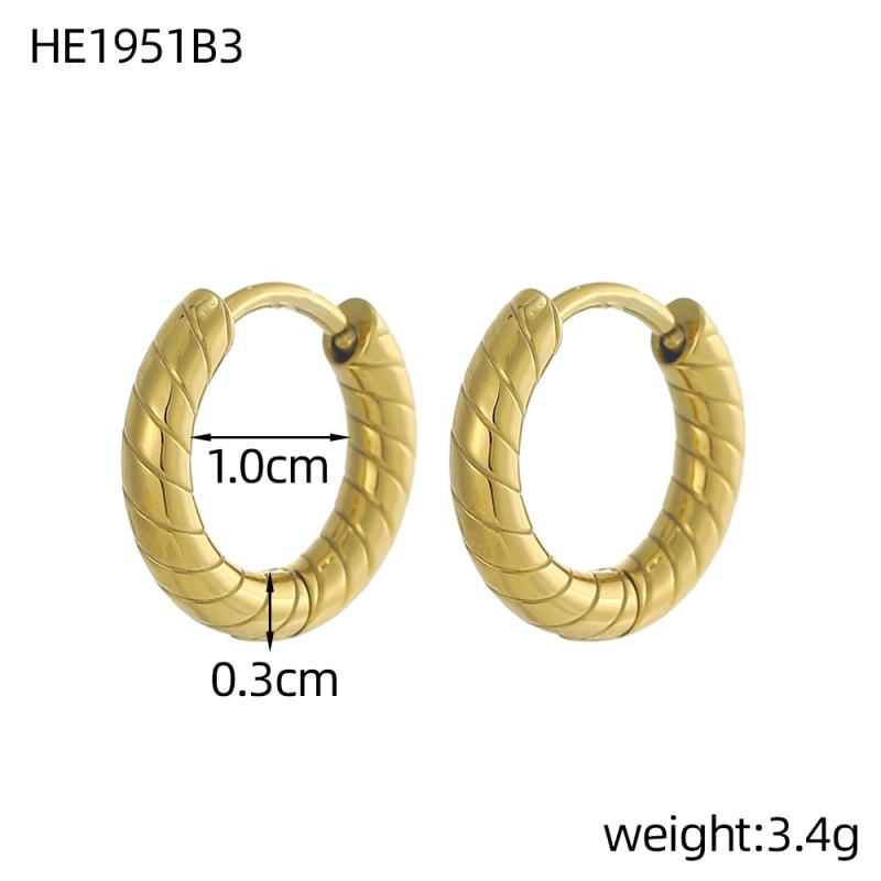 CARLIDANA Chic Simple Hoop Earrings Ins Simple Women Fashion Earrings Stainless Steel Gold Plated Twisted Circle Huggies Earring