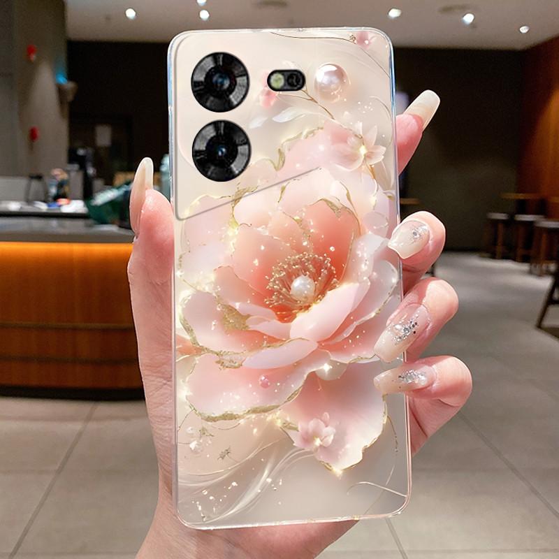 For Techno Pova 5 LH7n 5Pro LH8n Phone Case Tecno Pova 5 Pro Case Clear Luxury Fashion Butterfly Flowers Soft TPU Silicone Cover