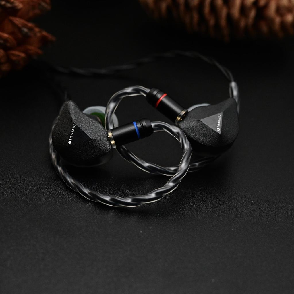 TANGZU X DIVINUS FUDU Balanced Connection Wired Earphones with Earpieces Black 4.4mm
