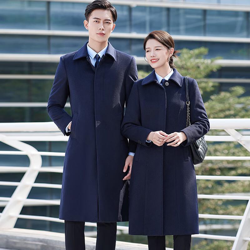 Unisex Professional Mid-Length Wool Blend Overcoat